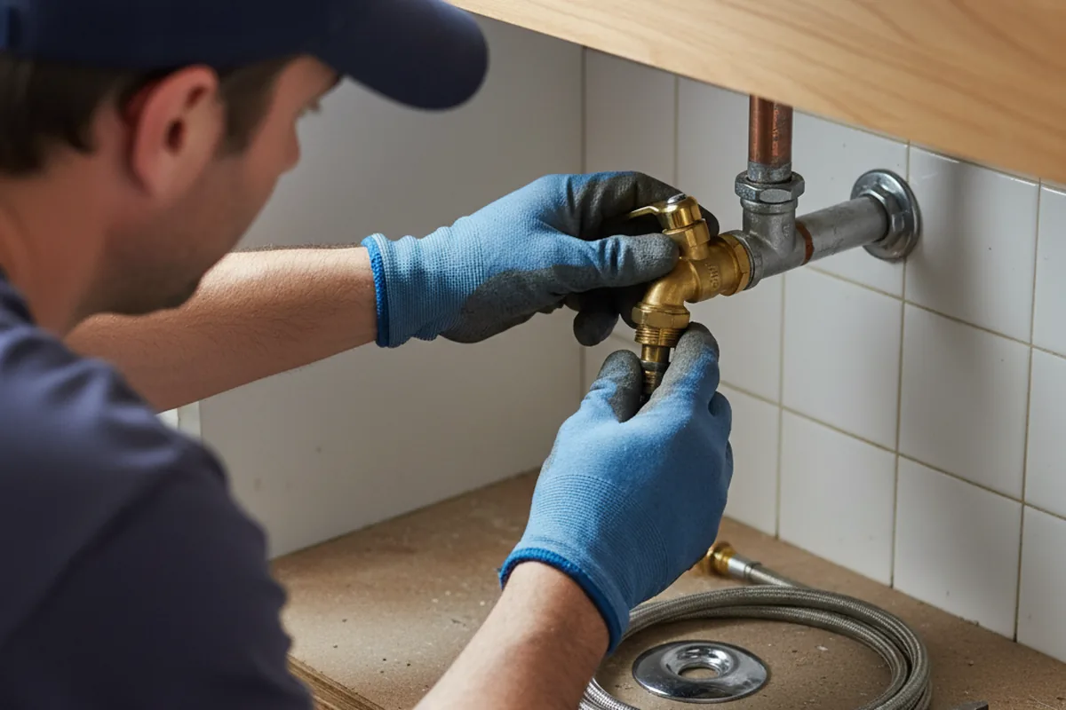 Shutoff valve and fitting work during Emergency Plumbing in Cohasset